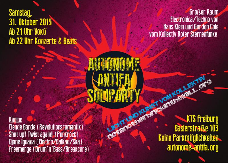 Autonome Antifa Freiburg Soliparty am 31.10.2015