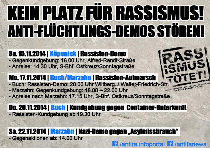 anküdnigung - rassisten-demos