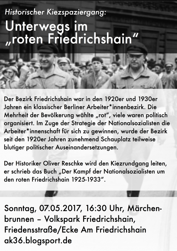 Flyer Kiezspaziergang 7. Mai 2017