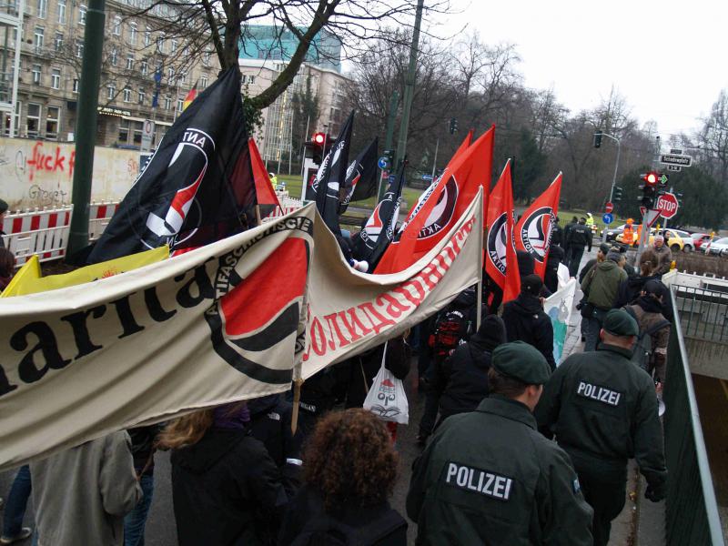 Gedenken an Stanislaw Markelow und Anastasia Baburowa am 07.02.2009 in Düsseldorf (Foto: Azzoncao)