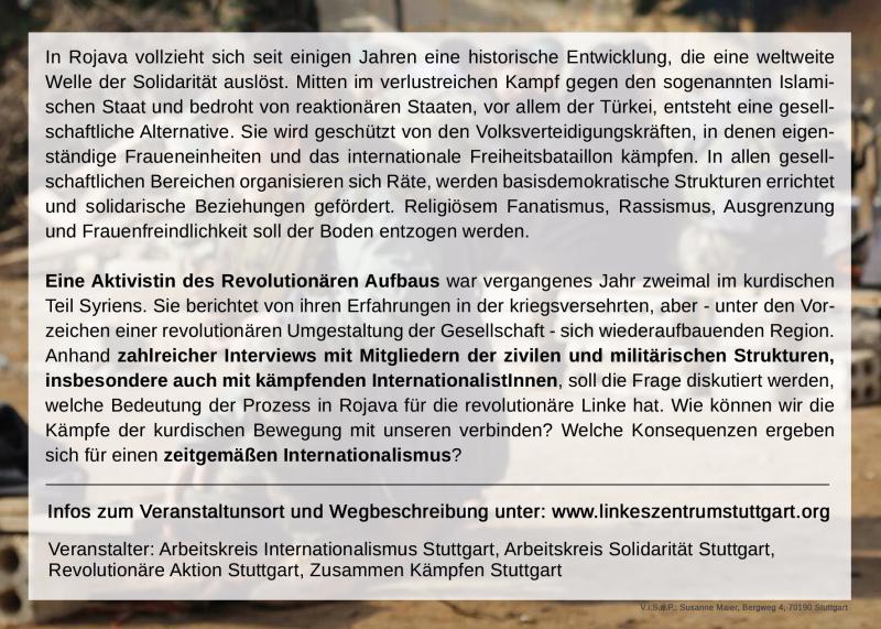 Flyer hinten: Perspektive Rojava