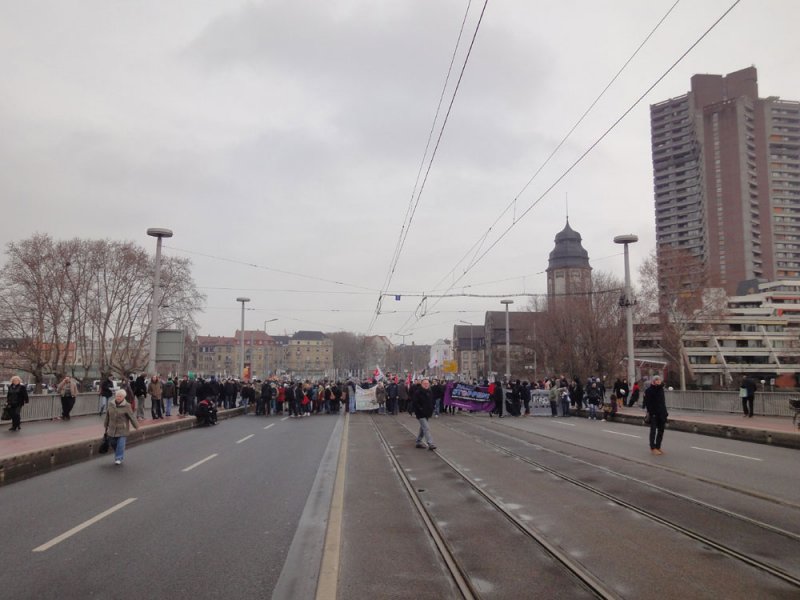 Blockade auf der Kurpfalzbrücke