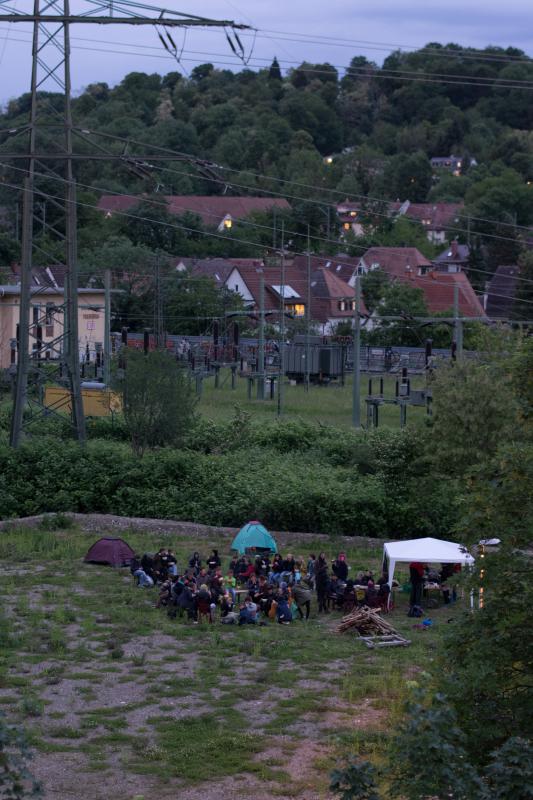 Ein möglicher Wagenplatz von oben