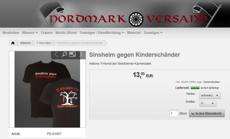 Das Sinsheim-Shirt in Fiedlers Versand-Angebot