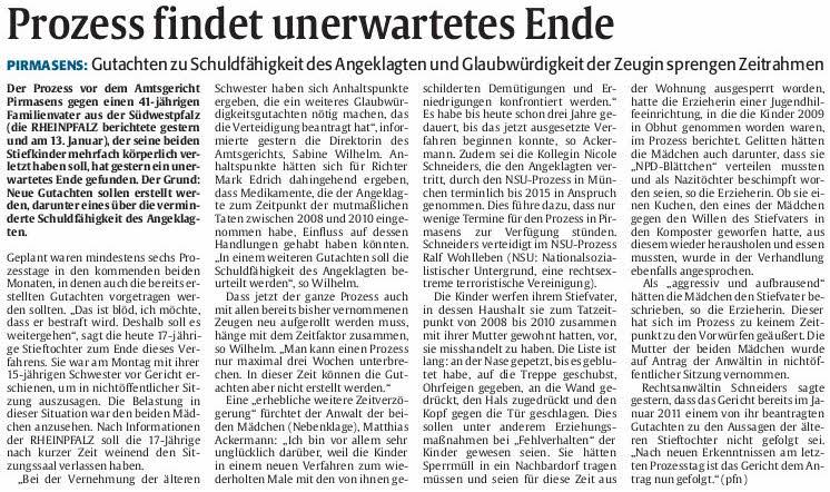 Rheinpfalzartikel zu Wagner