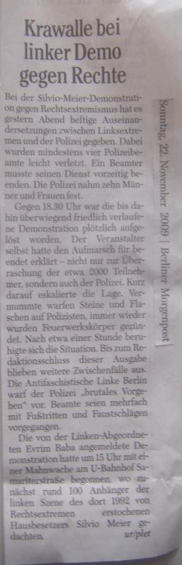 22.11.09 (Sonntag) - Morgenpost