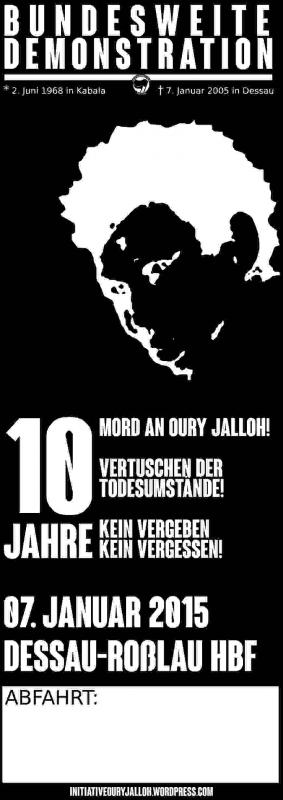 10 Jahre - Gedenken an Oury Jalloh