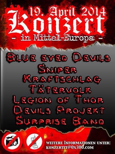 2. Flyer zum Nazikonzert am 19.04.2014 in Mitteleuropa