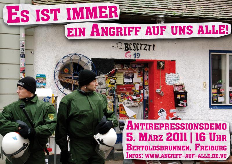 Plakat "Es ist immer ein Angriff auf uns alle!"