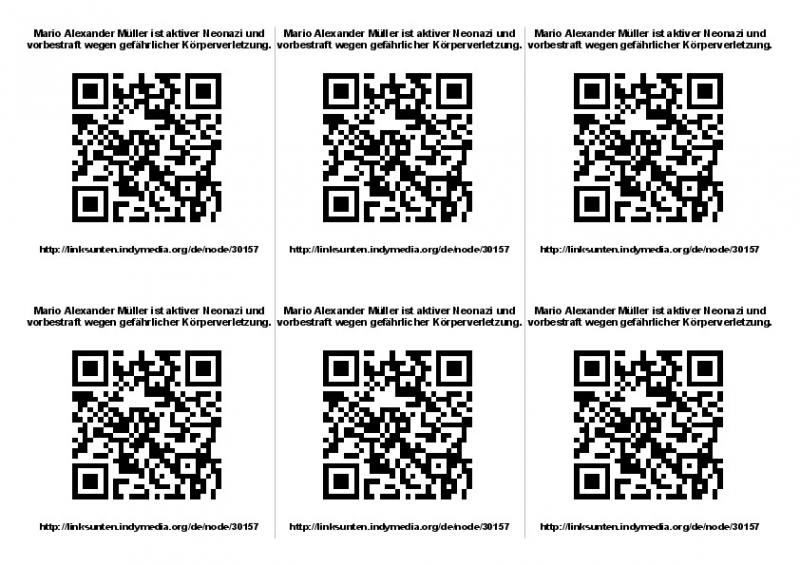 QR-Code-Matrix mit Text.