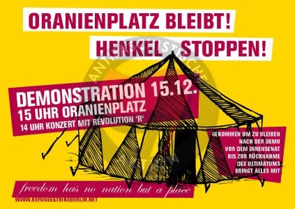 Flyer „Ora­ni­en­platz bleibt“