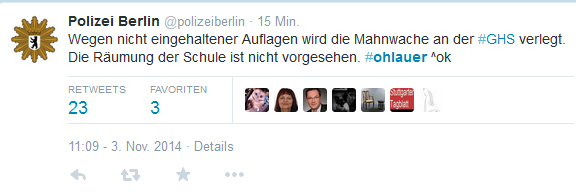 Tweet der Berliner Polizei