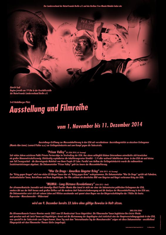 "Repression - Menschenrechte - Widerstand"Ausstellung + Filmreihe zur Masseninhaftierung in den USA