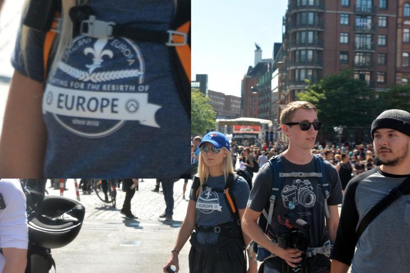 Lauren Southern mit Shirt der Identitären Bewegung © Sören Kohlhuber