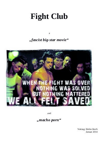 Fight Club - Pop Faschismus