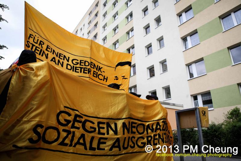 Demo vor der Walter-Friedrich-Straße 52