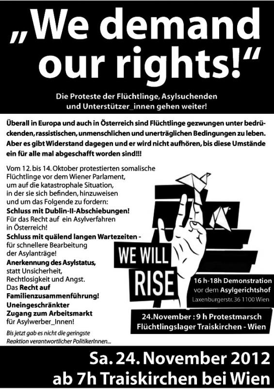 Flugblatt zum Protestmarsch - Seite 1