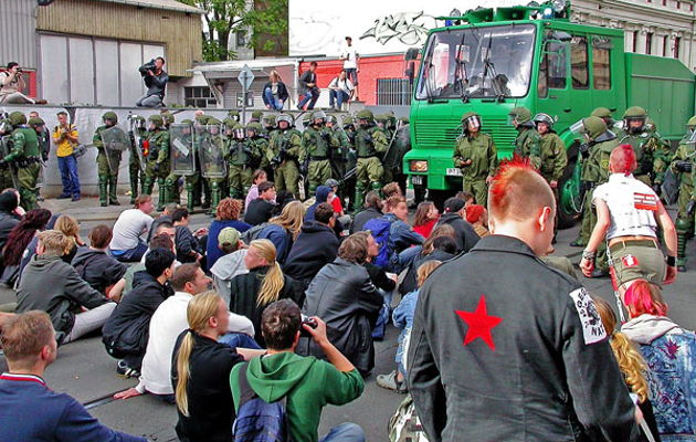 Blockaden haben in Leipzig Tradition (Oktober 2004)