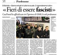 Artikel zur Eröffnung des CasaPound-Sitz "Ghibli" in Pordenone.