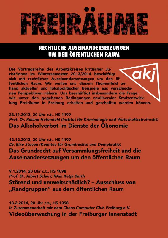 AKJ Veranstaltungsreihe Freiräume Plakat