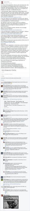 Holocaustleugnung auf der öffentlichen Facebookseite des AfDlers Carsten Härle, 30.01.2017