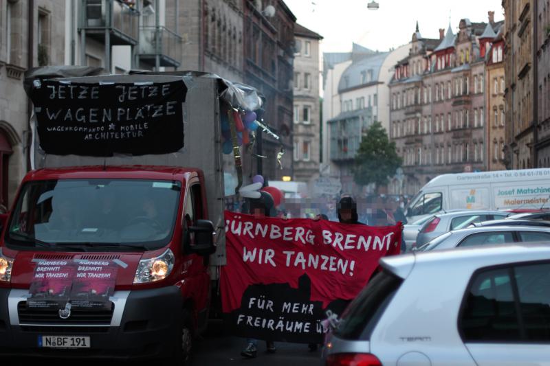 Ankunft der Demonstration in Gostenhof