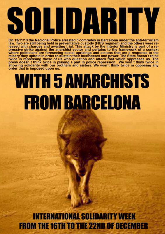 Solidarity with 5 Anarchist from Barcelona