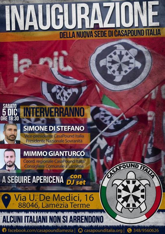 Eröffnung des CasaPound Italia - Sitzes in Lamenzia Terme am 05.12.2015