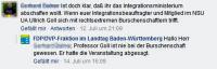 Bestätigung der Absage durch die FDP-Landtagsfraktion auf Facebook