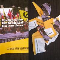 Identitäre Aktion Aachen und identitäre Bewegung Aachen stickern gemeinsam!