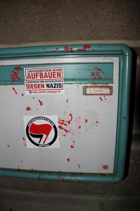 Briefkasten von Neonazi Schrade in Esslingen