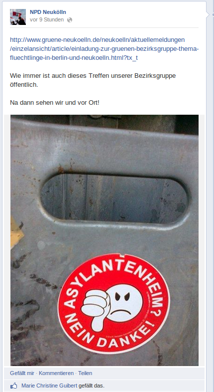 NPD Neukölln Facebook-Seite