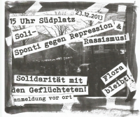 Leipzig: Soli-Sponti gegen Repression & Rassismus! Solidarität mit den Geflüchteten! Flora bleibt!