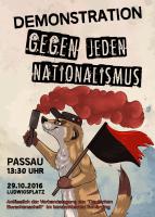 Flyer vorne: Demonstration gegen jeden Nationalismus