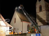 Feuer in der evangelischen Kirche in Eimeldingen