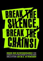 Plakat zu break the silence, break the chains!