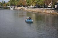 Polizeiboot auf dem Neckar