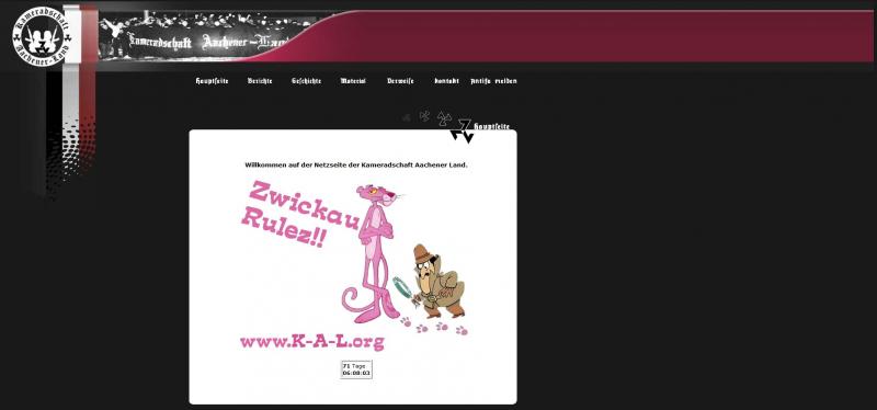Screenshot der KAL Homepage Ende November