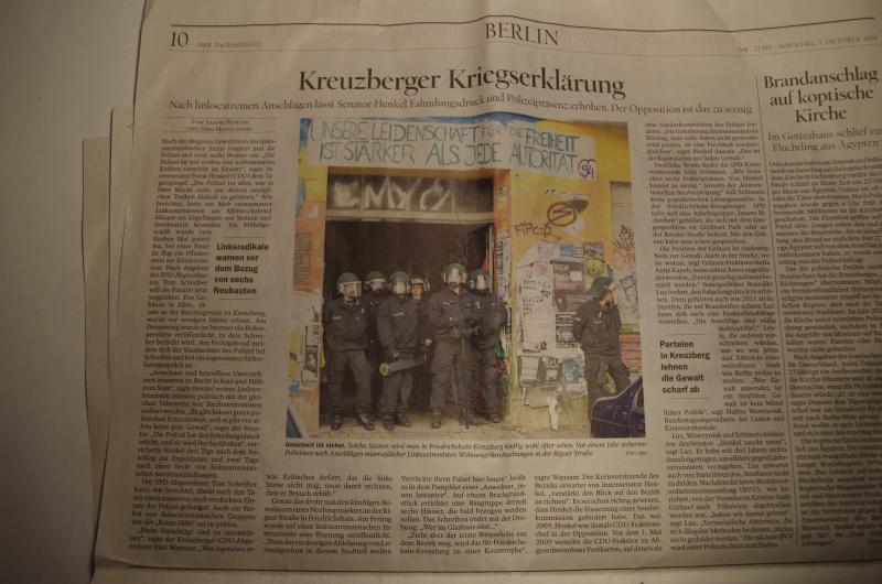 Tagesspiegel Artikel  "Kreuzberger Kriegserklärung" 
