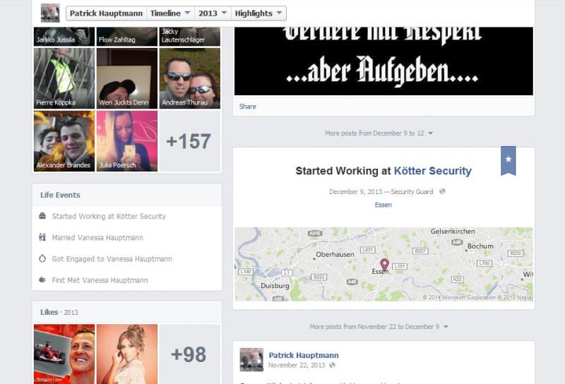 (2) - Facebook-Profil mit Angabe des Arbeitgebers