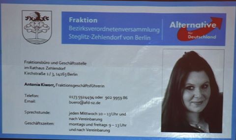 Antonia Kiworr, Geschäftsführerin AfD-Fraktion in der Steglitz-Zehlendorfer BVV