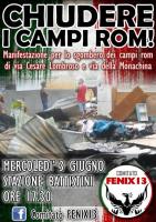 Demonstration gegen eine Roma-Siedlung von "Comitato Fenix 13" einer CasaPound Stadtteilorganisation am 3.6.2015 in Rom