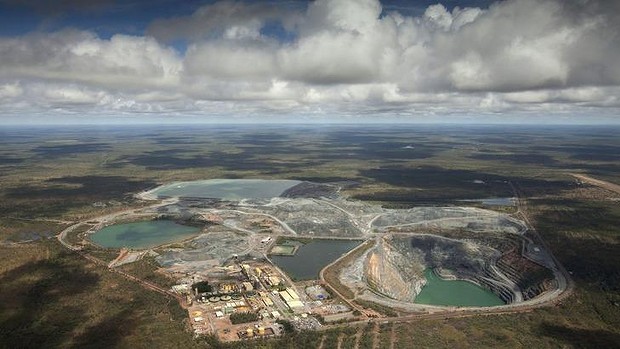 The Ranger uranium mine in Kakadu National Park, with its tailingdams almost full after the wet season.