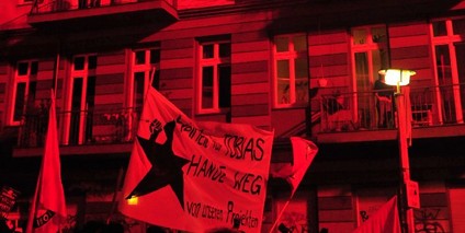 "Hände weg von den Projekten": Demonstration in der Liebigstraße im November 2009 