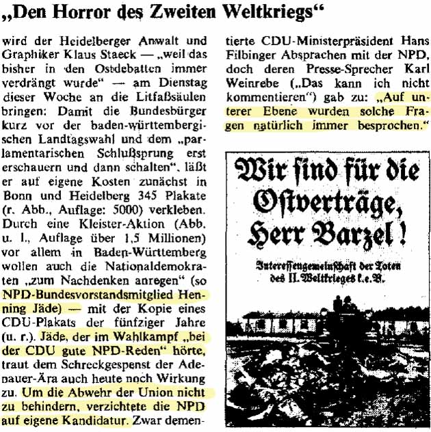 Bericht des SPIEGEL, Heft 14/1972, Seite 16.