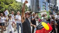 Aboriginal protesters in Brisbane
