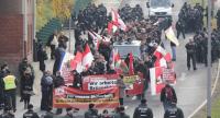 NPD - Demonstration "Raus aus dem Euro" und Polizeibegleitung