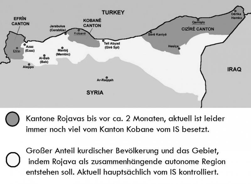 Karte von Rojava
