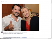 Matteo Salvini und Marine Le Pen am 16. Juni 2015, Verkündung der neuen Fraktion im EU-Parlament  "Europa der Nationen und der Freiheiten"