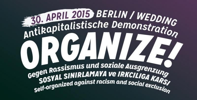 Flyer zur Antikapitalistischen Demonstration am 30.04.2015 um 18:30 Uhr in Berlin